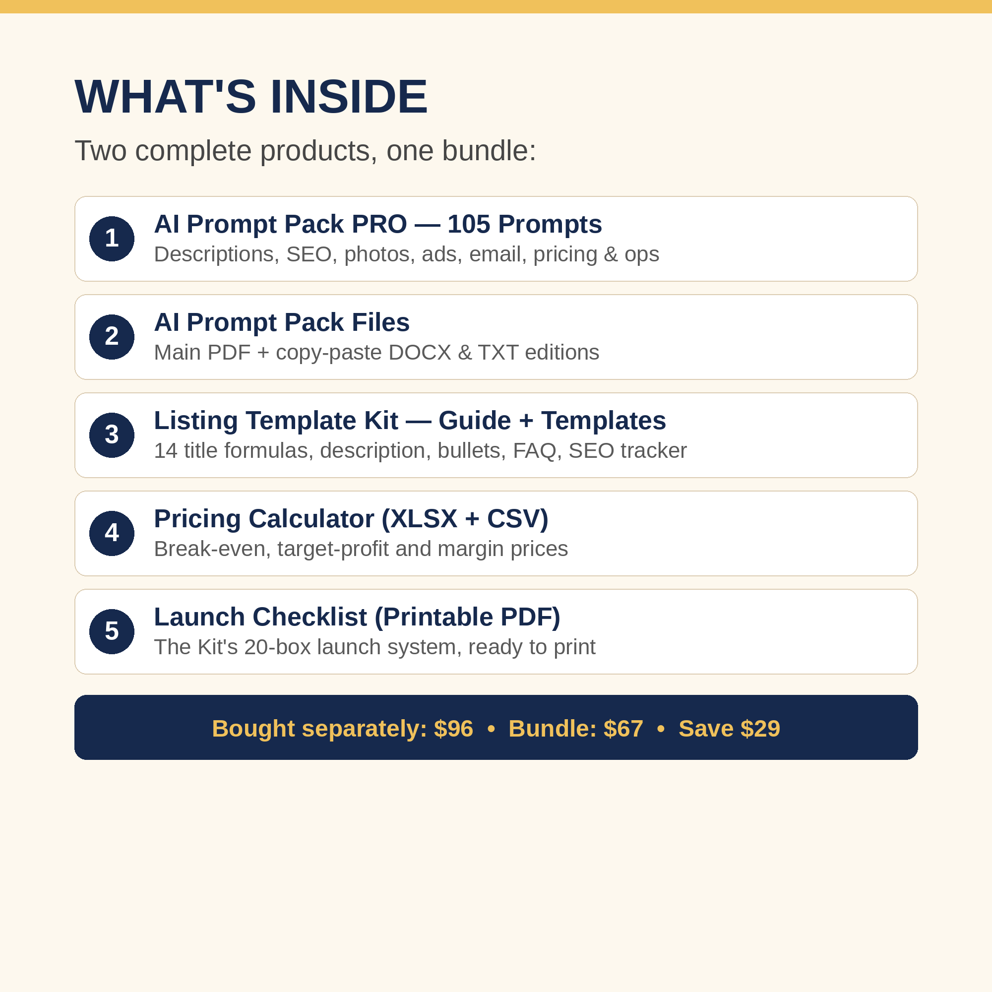 What's inside the Seller Everything Bundle