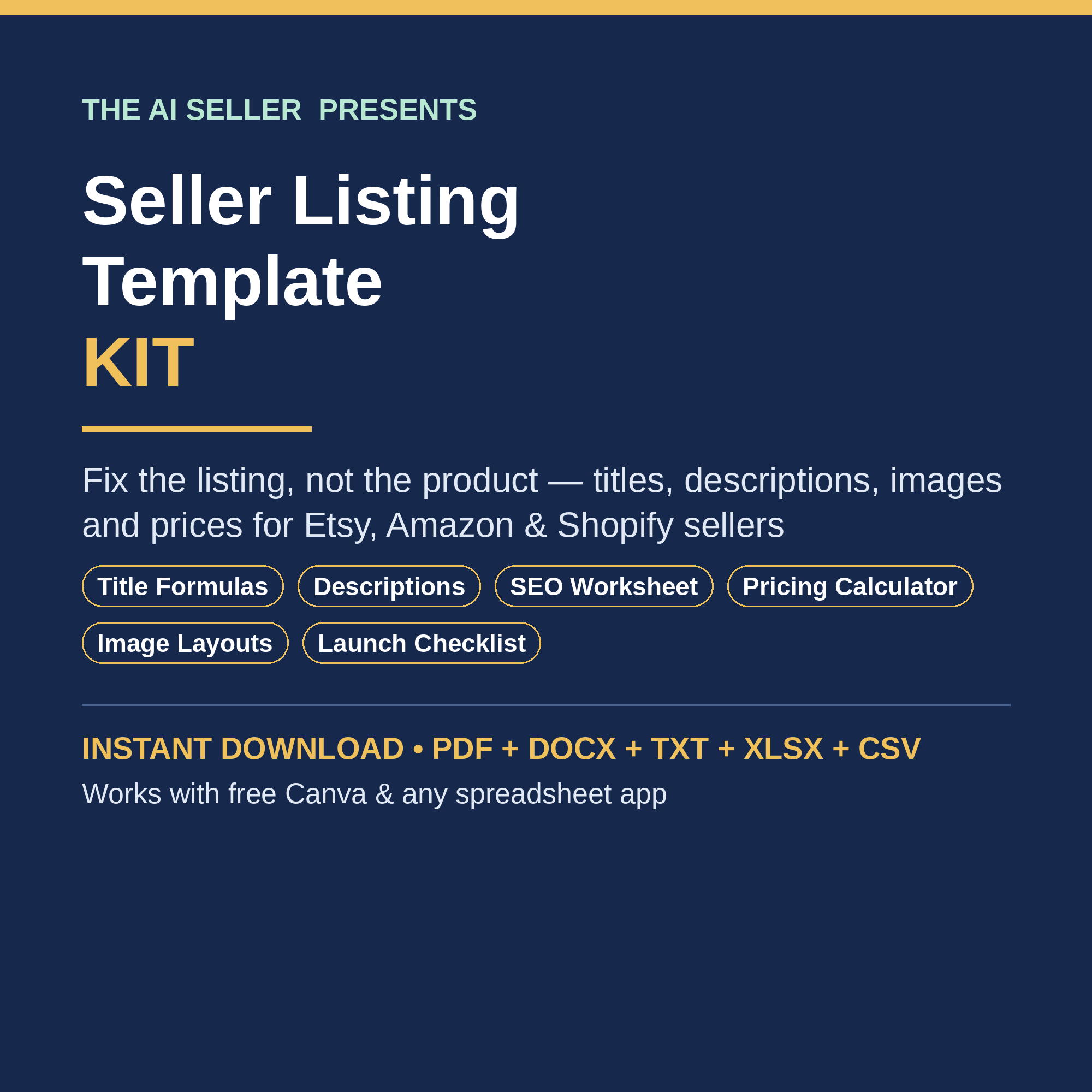 Seller Listing Template Kit cover